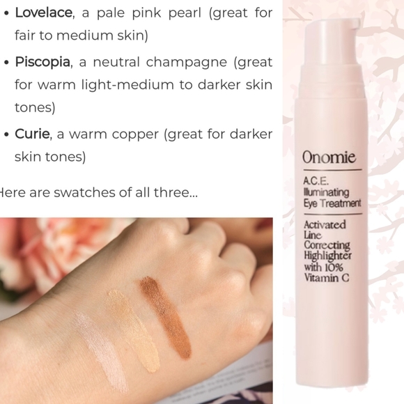 BOGO Onomie A.C.E. Illuminating Eye Treatment, shade Lovelace, pink pearl 10ml - Picture 2 of 6